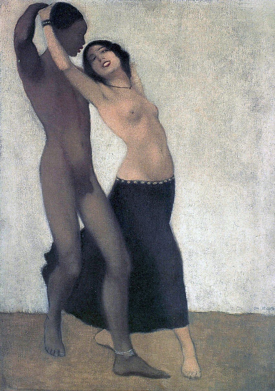 Afroeurooppalainen tanssijapari, n. 1903 tekijältä Otto Mueller