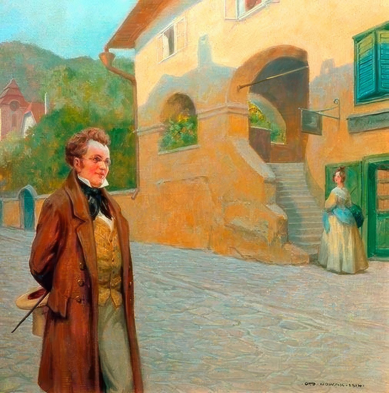 Schubert kävelemässä alaitävaltalaisen D tekijältä Otto Robert Nowak