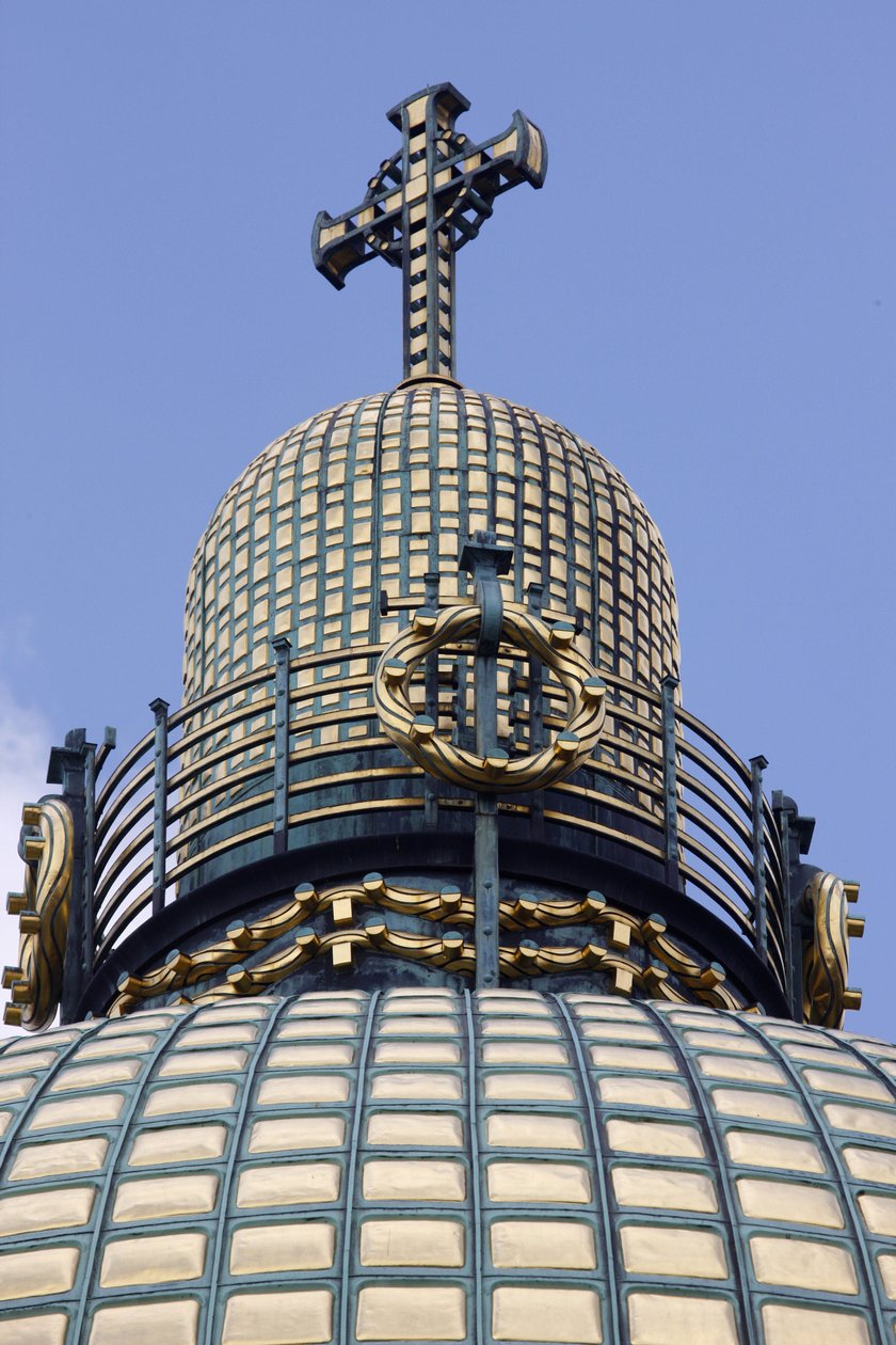 Am Steinhof (Pyhän Leopoldin kirkko) - kirkon kupoli, Wien, Itävalta (kuva) tekijältä Otto Wagner