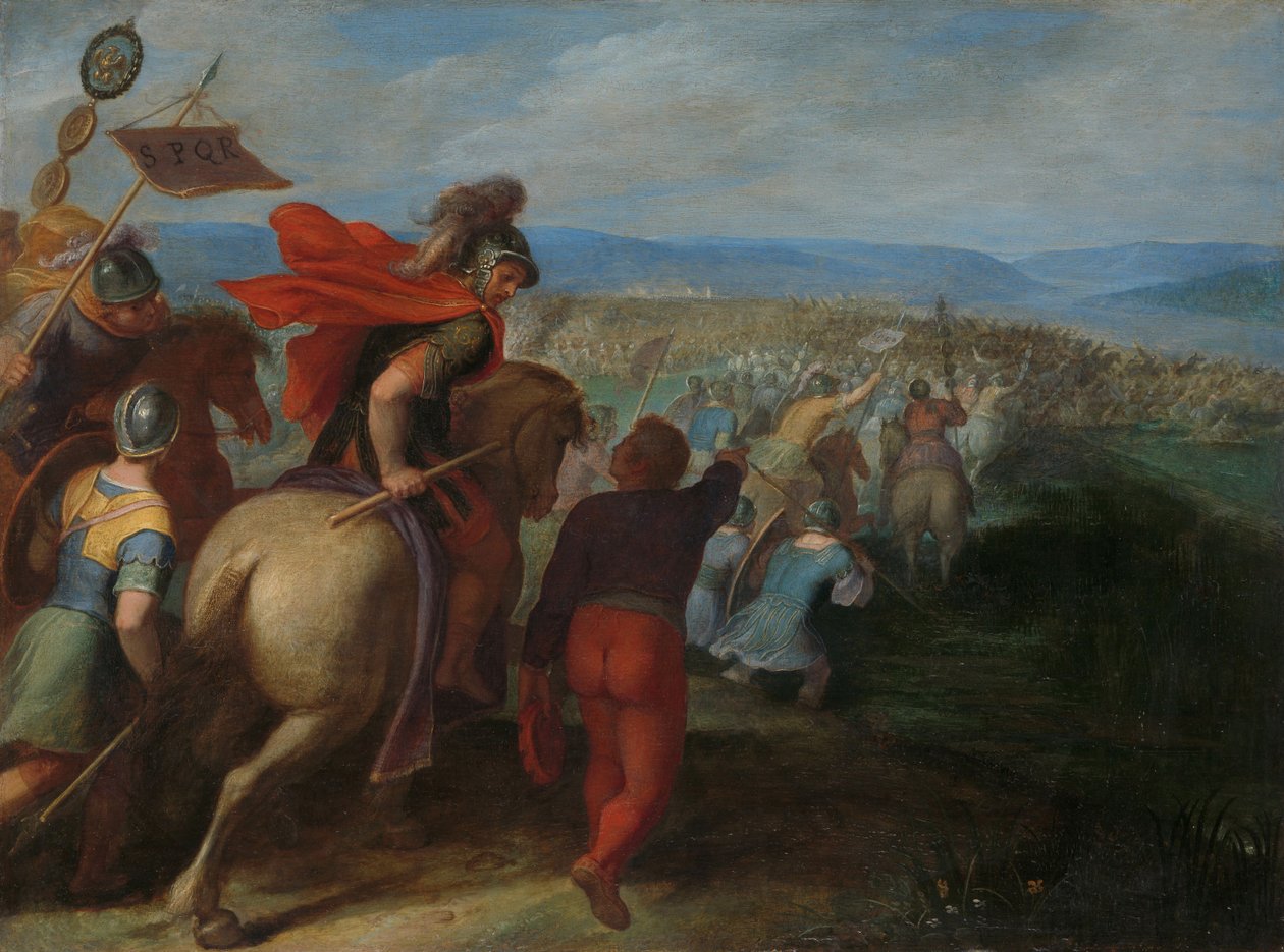 Roomalaiset melkein kukistavat Julius Civilisin armeijan batavialaisen petoksella tekijältä Otto van (1556 1629) Veen