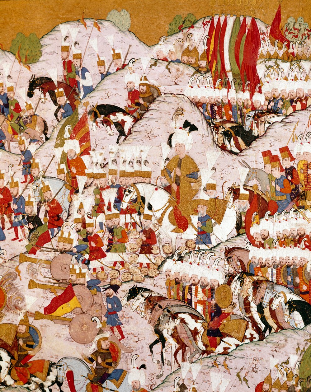 Kuvaus Mohacin taistelusta 29.8.1526, yksityiskohta (miniatyyri tekijältä Ottoman School