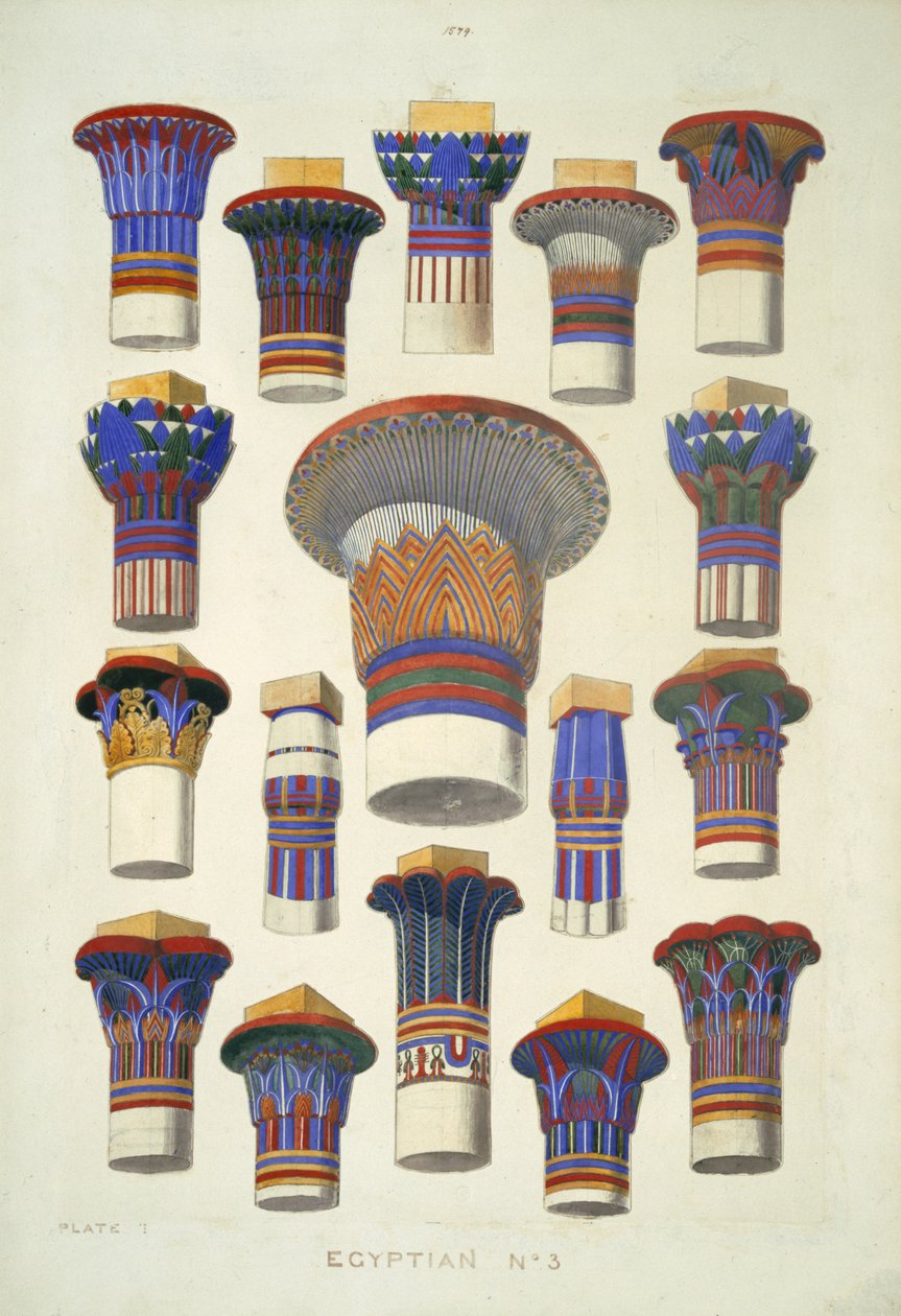 Egyptiläinen nro 3, Owen Jonesin (1809-68) teoksesta The Grammar of Ornament tekijältä Owen Jones