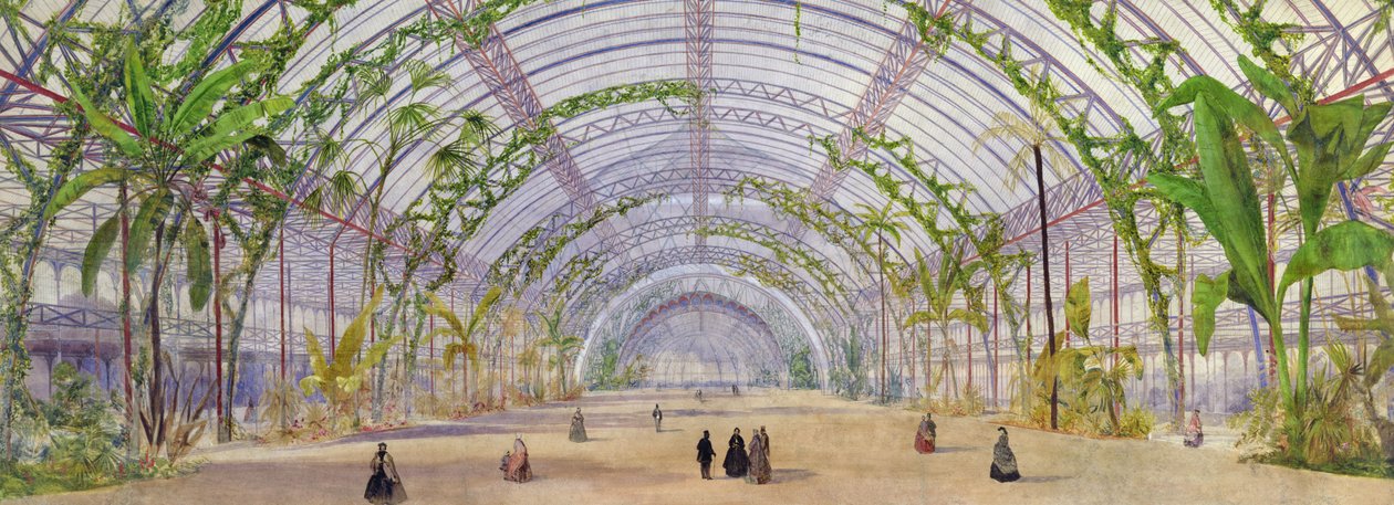 Parc de Saint-Cloudin kristallipalatsin sisustussuunnittelu n. 1860-62 (liitu, kynä ja wc paperilla) tekijältä Owen Jones
