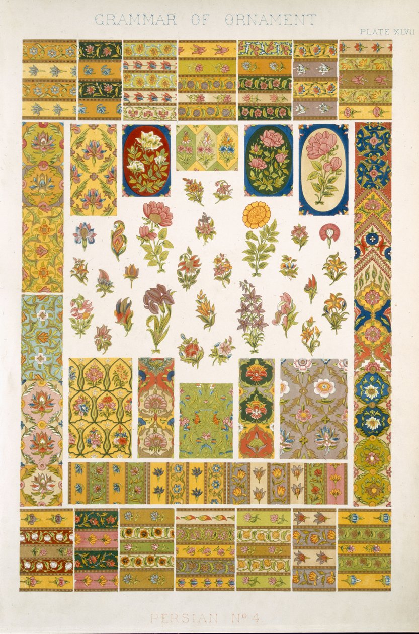 Persia nro 4, levy XLVII. Owen Jonesin (1809-68) teoksesta "The Grammar of Ornament" tekijältä Owen Jones