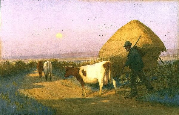 A Drover kotiin sidottu (akvarelli) tekijältä Owen Baxter Morgan