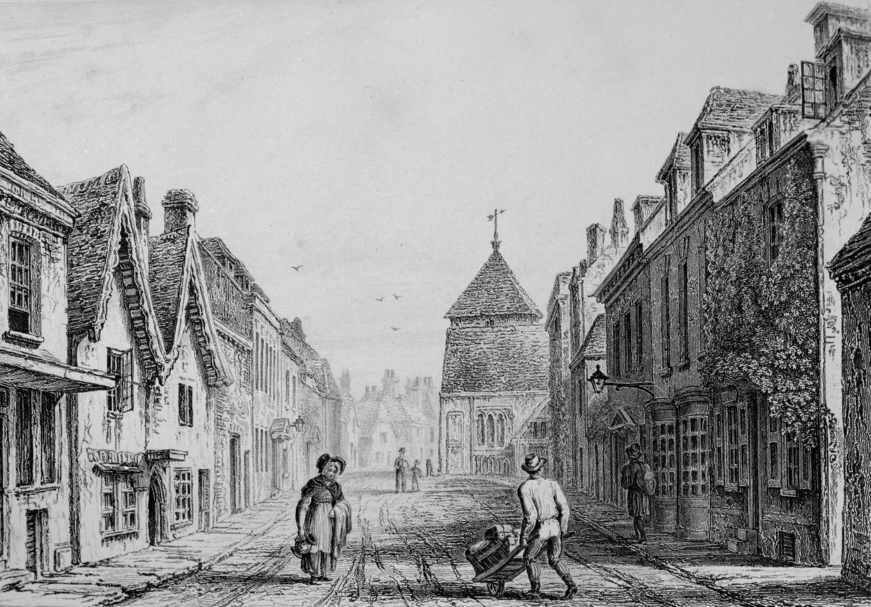 Cheesehill Street Winchester, n.1830 (kaiverrus) tekijältä Owen Brown Carter