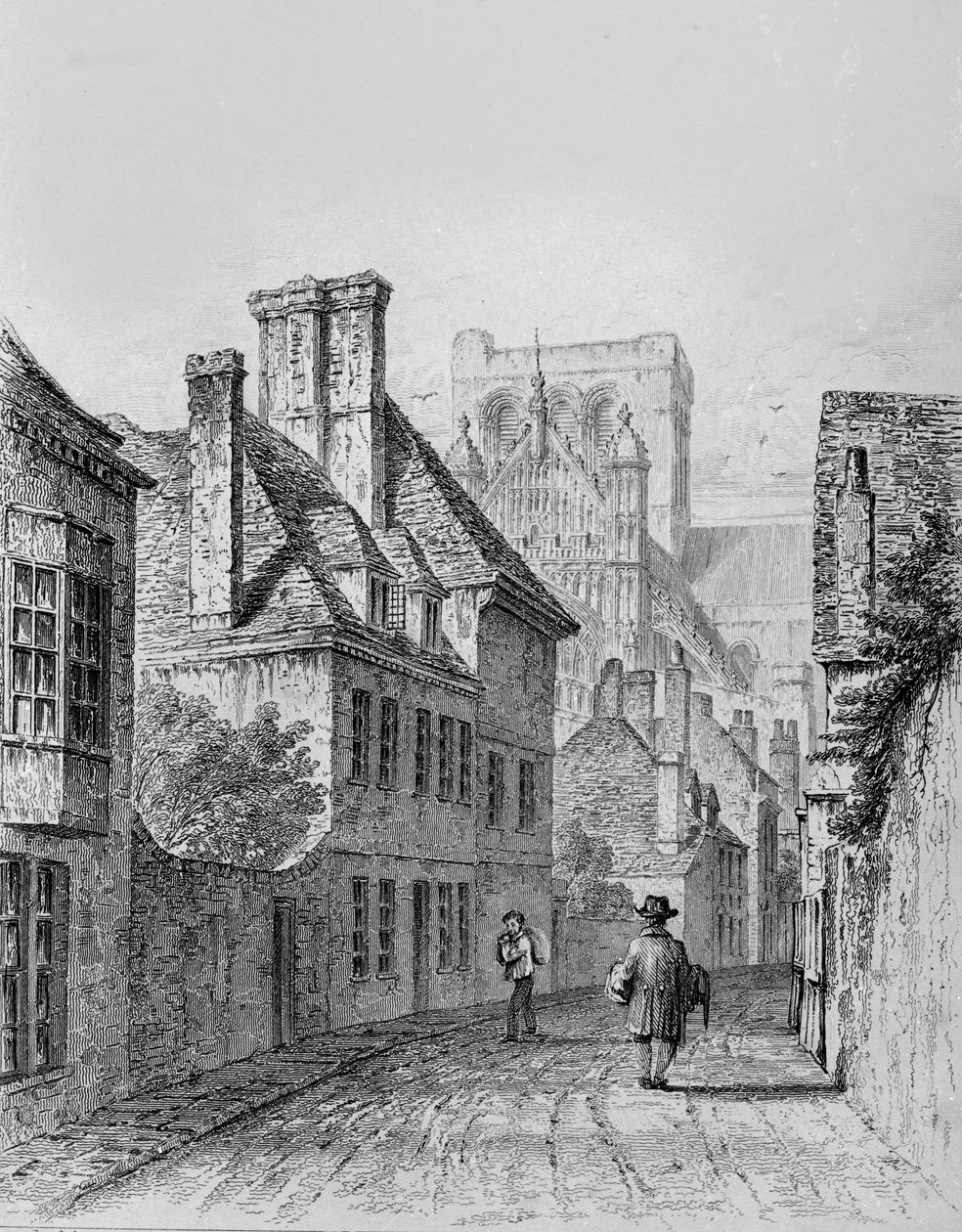 Colebrook Street Winchester, noin 1830 tekijältä Owen Brown Carter