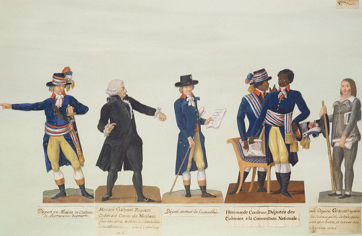 Kansallisen valmistelukunnan edustajat, Mirabeau ja Granet. n. 1794-5 (guassi) tekijältä P. A. and J.B. Lesueur