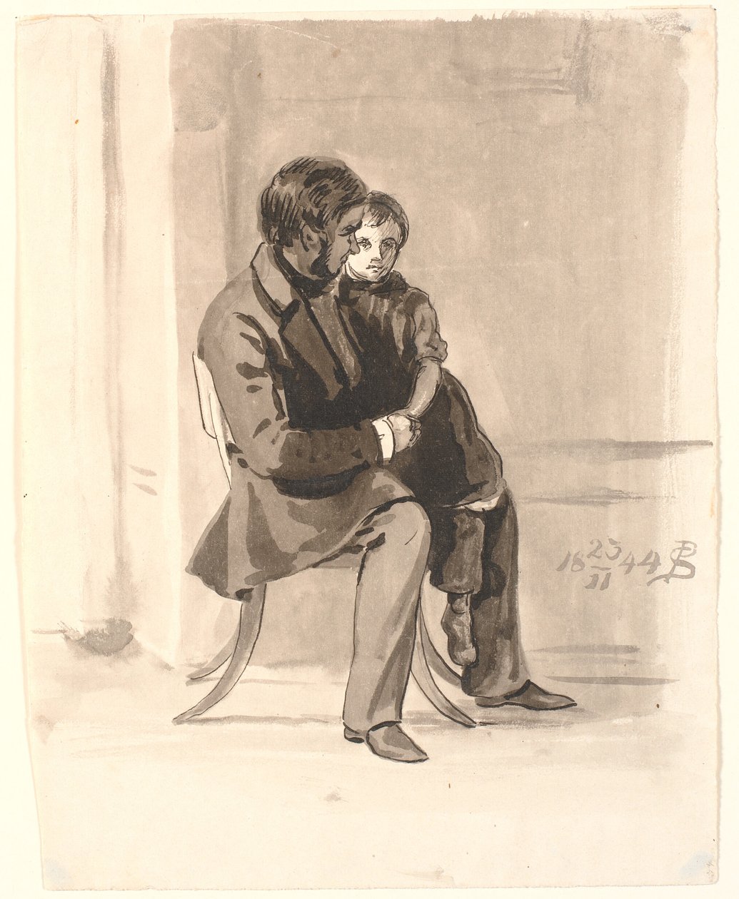 Johan Thomas Lundbye Olympia Freundin kanssa sylissään. tekijältä P.C. Skovgaard