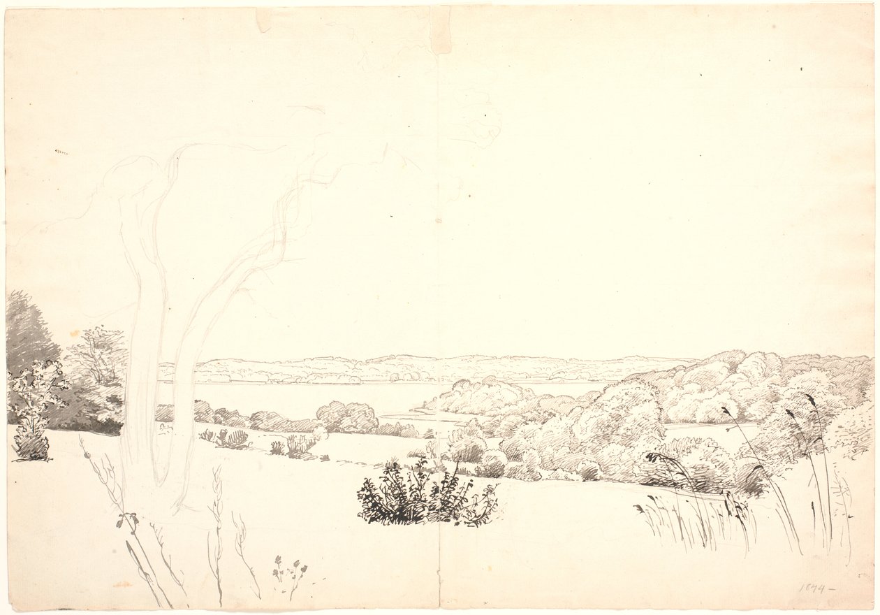 Maisema näköalalla Skarrit-järvelle. tekijältä P.C. Skovgaard