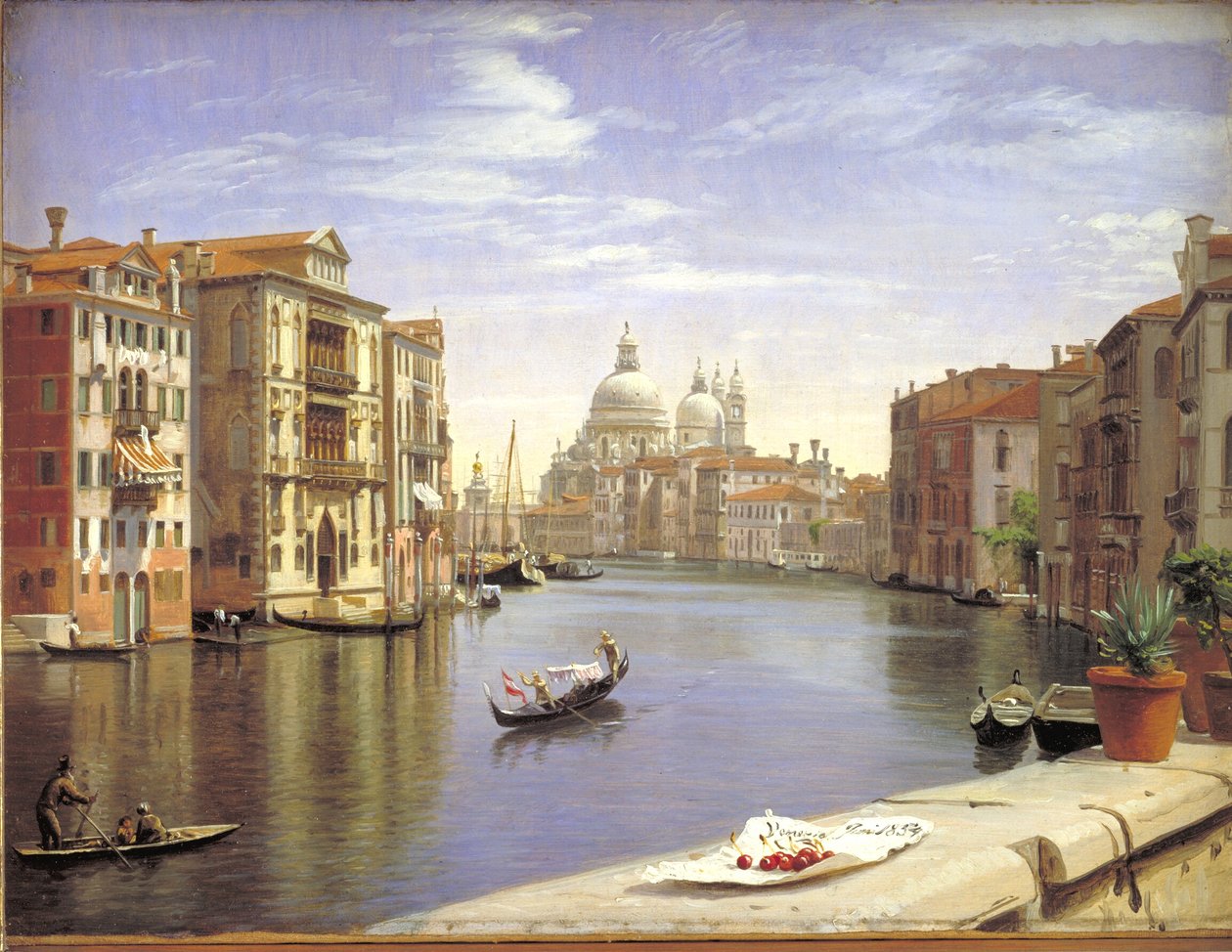 Näkymä Grand Canalille, Venetsia. Taustalla S. Maria della Salute tekijältä P.C. Skovgaard