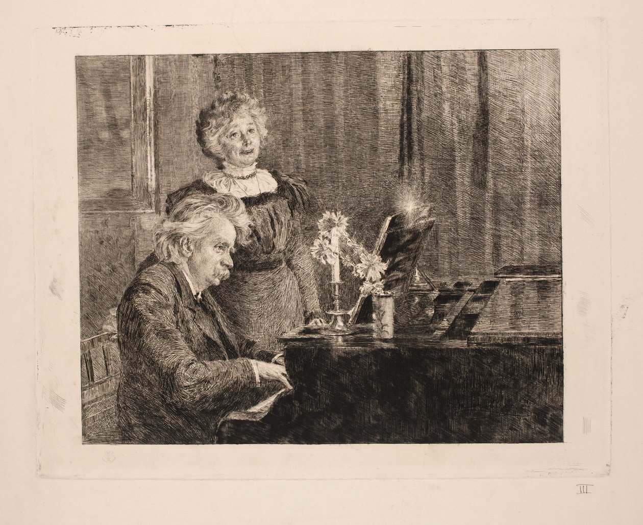 Edvard ja Nina Grieg pianolla tekijältä Peder Severin Krøyer