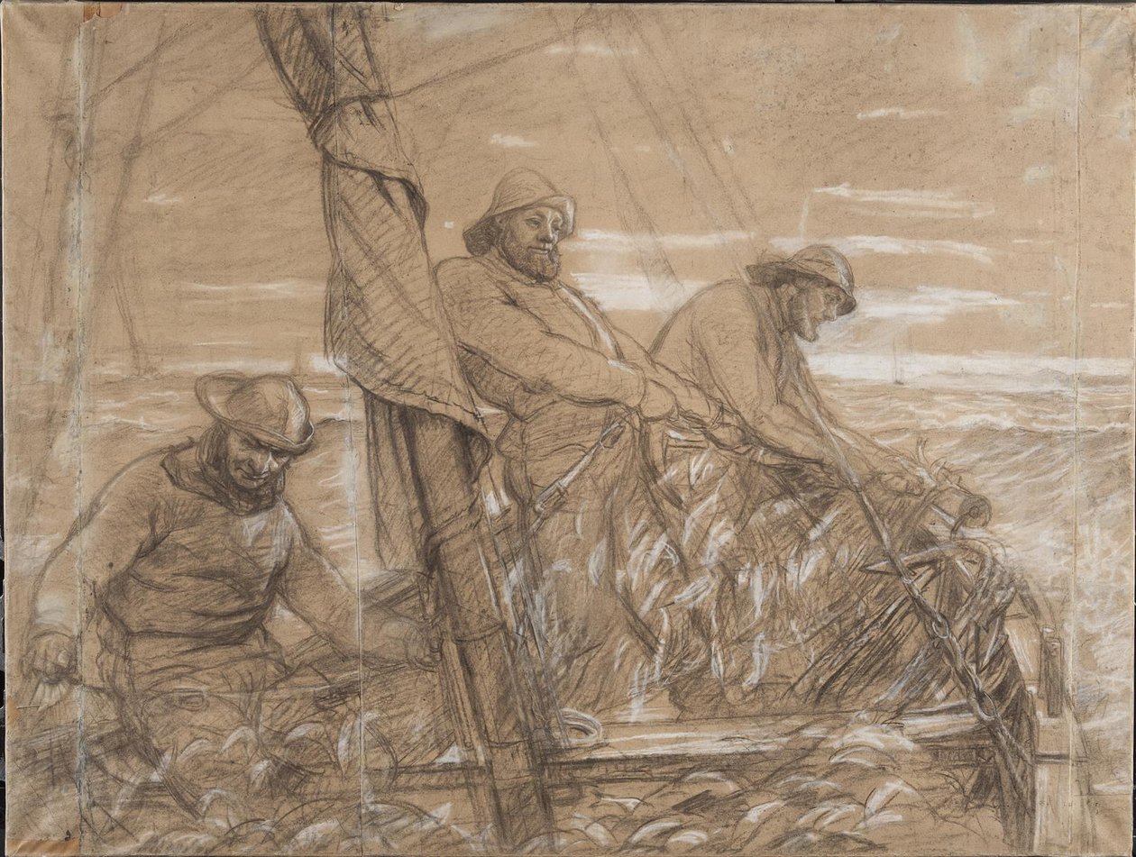 Hornbæk Pescadors pescant arengada. Finès a primera hora del matí tekijältä Peder Severin Krøyer