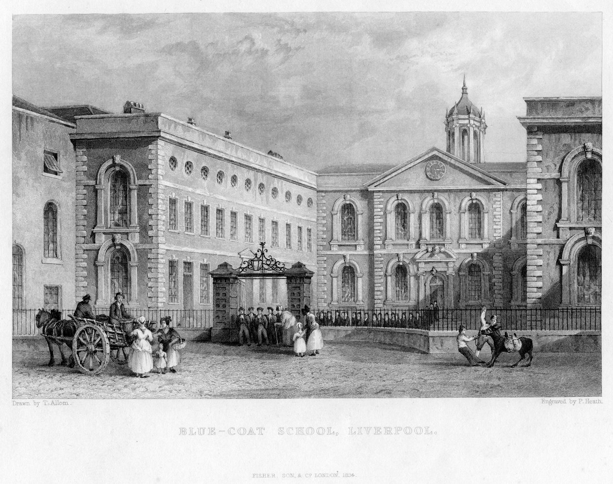 Blue-Coat School, Liverpool, 1834. tekijältä P. Heath