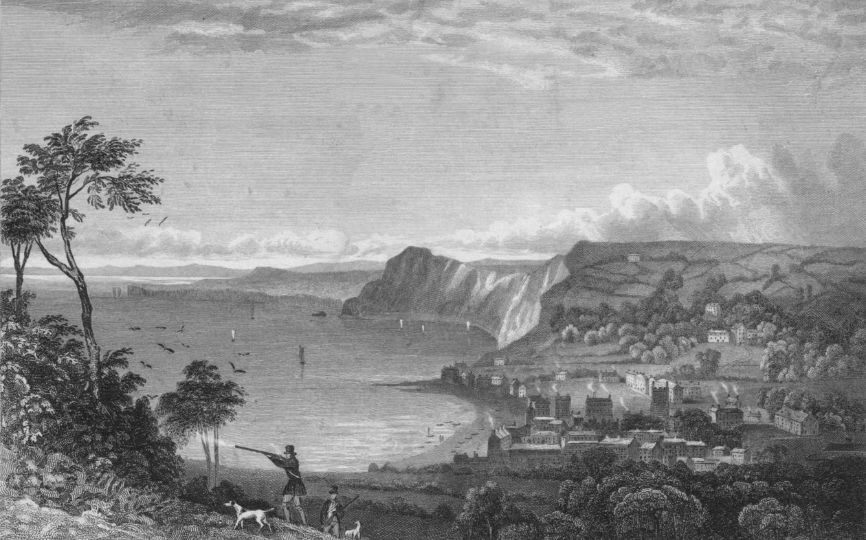 Sidmouth, From the Cliffs, Towards Seaton, 1832. tekijältä P. Heath