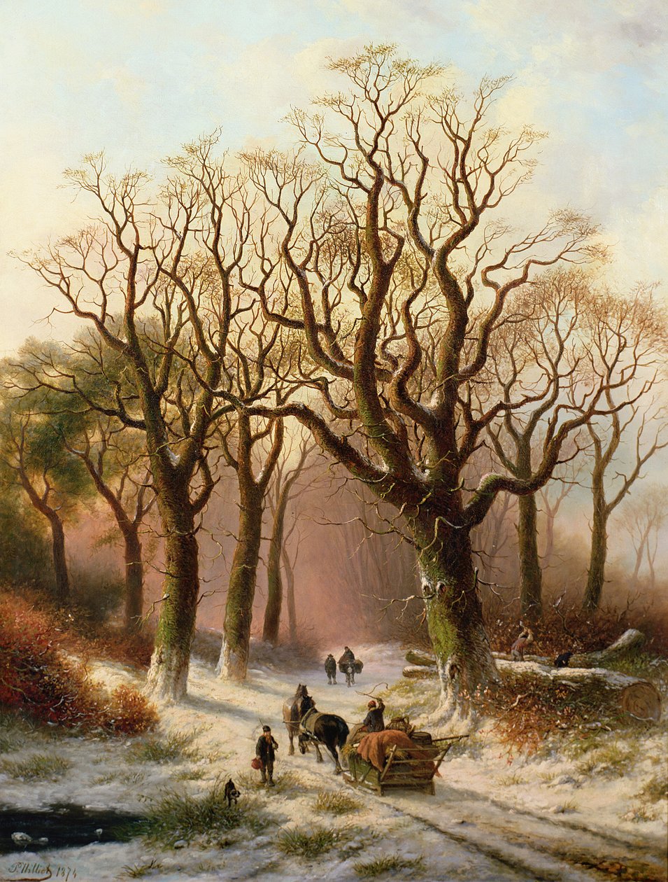 Puunkorjaajat talvipolulla tekijältä P. Hilliot