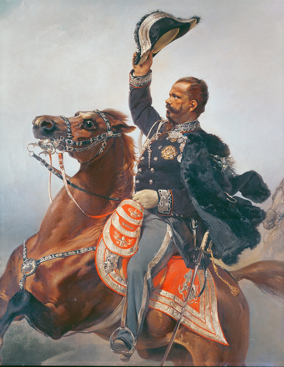Muotokuva Vittorio Emanuelesta (1820-78) Sardinian ja Italian kuninkaasta (yksityiskohta) tekijältä P. Litta