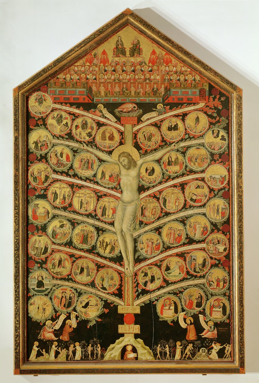 Elämän puu, noin 1310 (tempera tauluille) (katso lisätietoja 62294) tekijältä Pacino di Buonaguida
