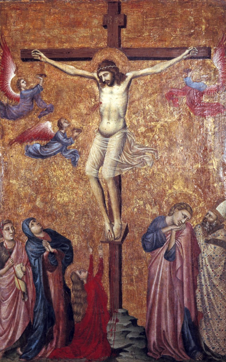 Ristiinnaulitseminen, osa diptyykkiä, 1300-luvun alku tekijältä Pacino di Bonaguida