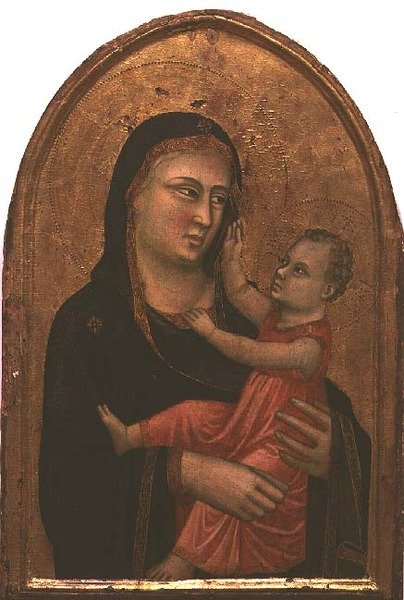 Madonna ja lapsi (tempera paneelissa) tekijältä Pacino di Buonaguida