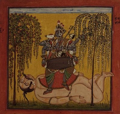 63.1147 Bhadrakali, tantrisesta tekstistä, Basohli, Himachal Pradesh tekijältä Pahari School