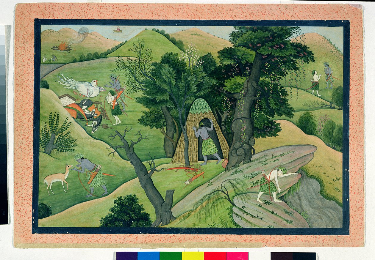 74.73 Rama ja Lakshmana vaeltamassa etsimään Sitaa, Ramayanasta, Kangrasta, Himachal Pradeshista, 1780 tekijältä Pahari School