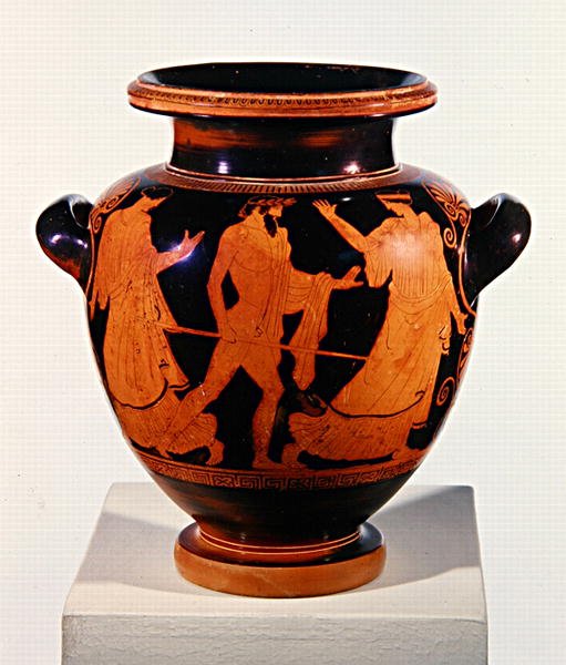 Ullakko Punahahmo Stamnos (keraaminen) (katso myös 293768) tekijältä Painter of the Birth of Athena
