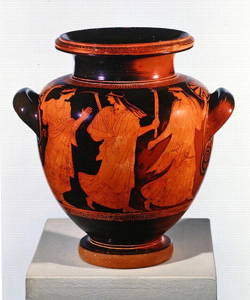 Ullakko Punahahmo Stamnos (keraaminen) (katso myös 293770) tekijältä Painter of the Birth of Athena