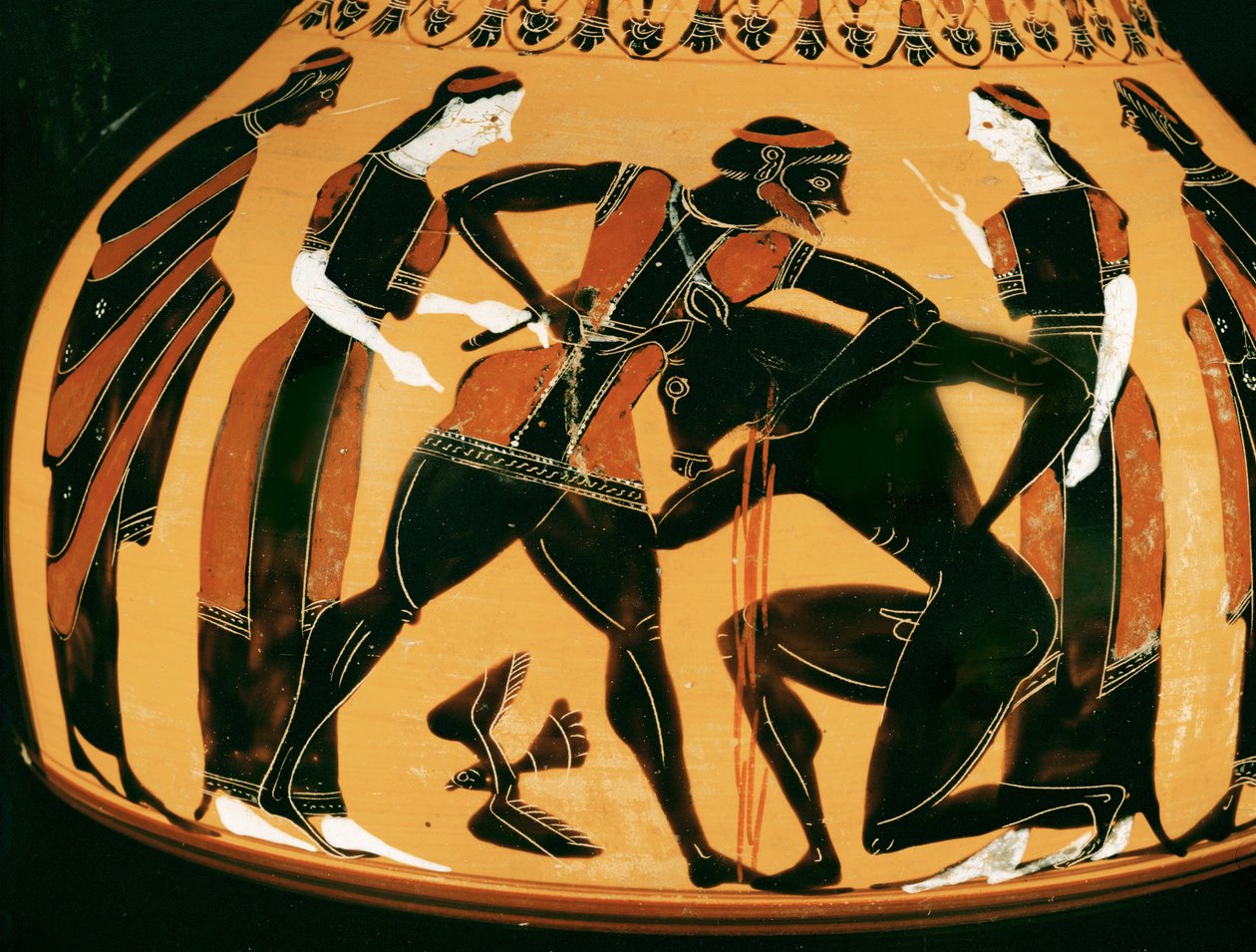 Theseus tappaa Minotauroksen ... tekijältä Painter of the Birth of Athena