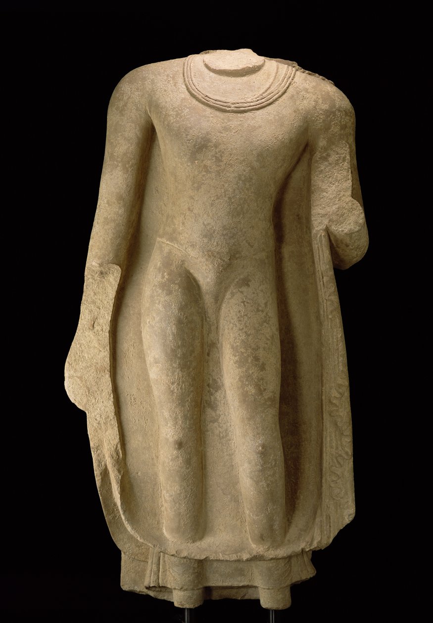 Buddhan seisova hahmo (pää puuttuu), Gandhara tekijältä Pakistani School