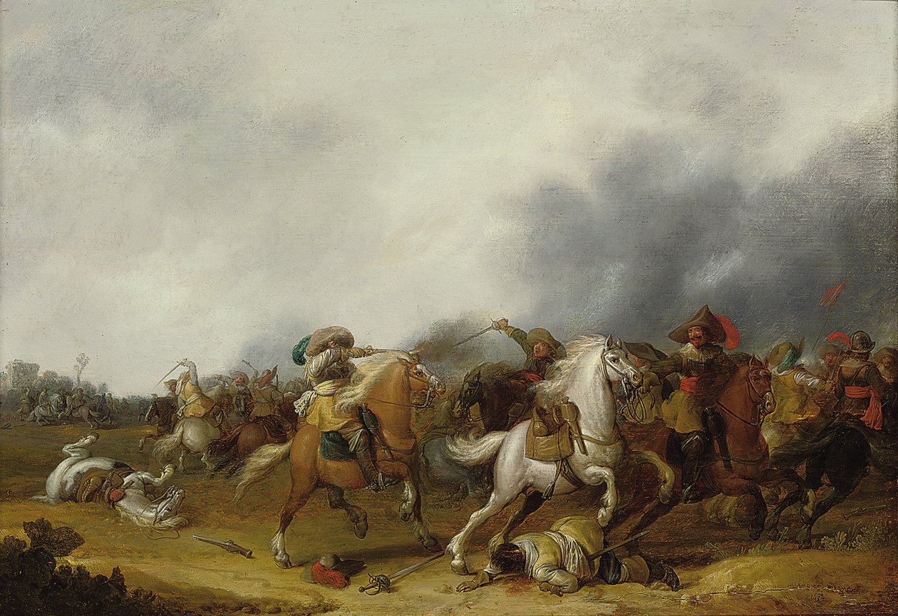 Ratsuväen yhteenotto, 1634 tekijältä Palamedes Palamedesz