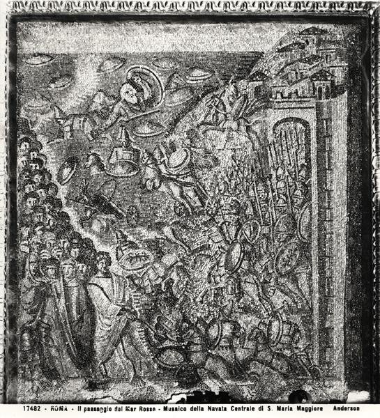Punaisenmeren ylitys, keskilaivasta (mosaiikki) (m/w kuva) tekijältä Paleo Christian