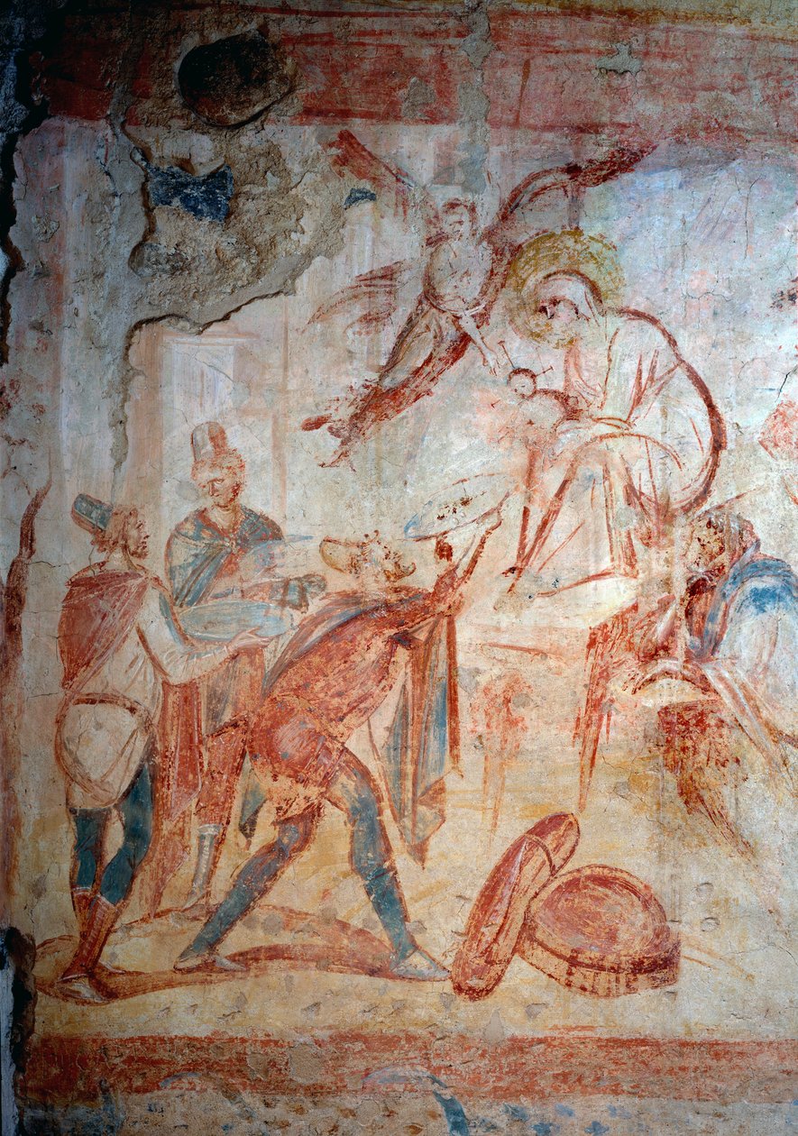 Taikkojen ihailu. Fresko, 7.-9. vuosisadalla tekijältä Paleo Christian Paleo Christian