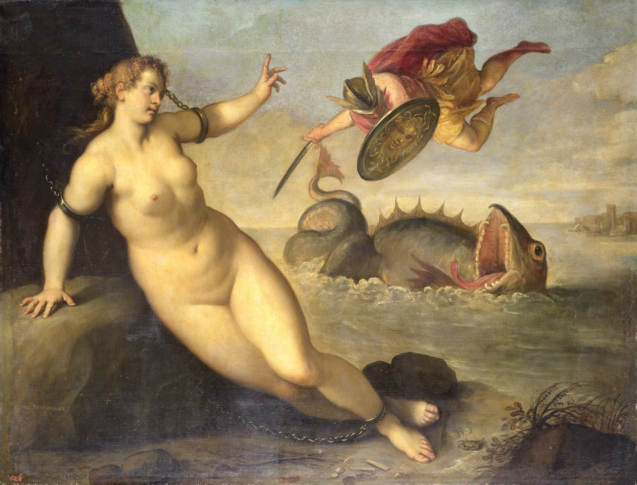 Perseus pelastaa Andromedan, noin 1610 tekijältä Palma Il Giovane