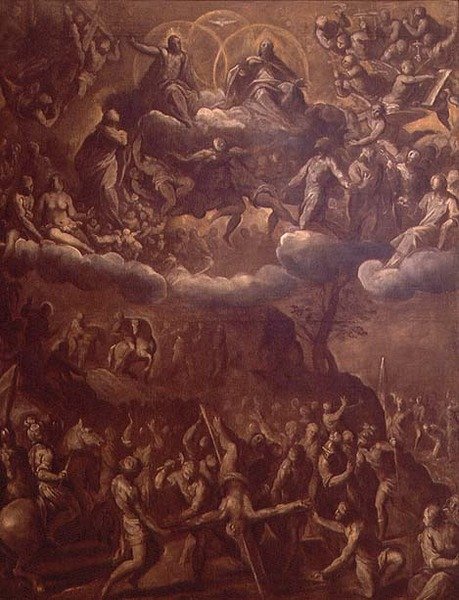 Pyhän Pietarin ristiinnaulitseminen, n. 1615 (öljy kankaalle) tekijältä Palma Il Giovane