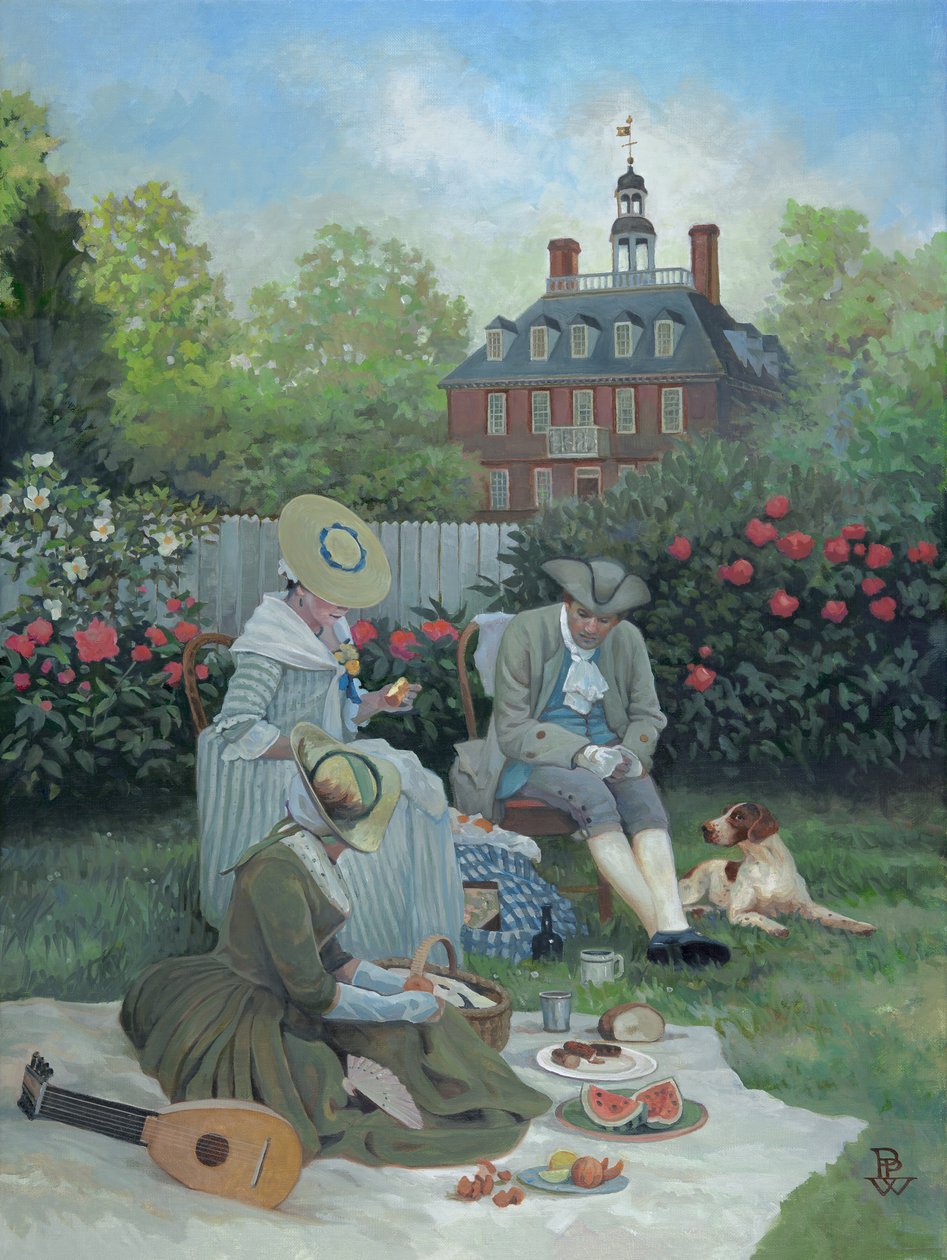 Piknik, 2015 (öljy kankaalle) tekijältä Pamela Patrick White