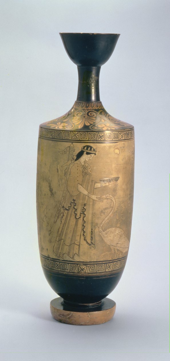Ullakkovalkoinen Lekythos, jossa Artemis ja joutsen, n. 490 eKr. (keraaminen) tekijältä Pan Painter