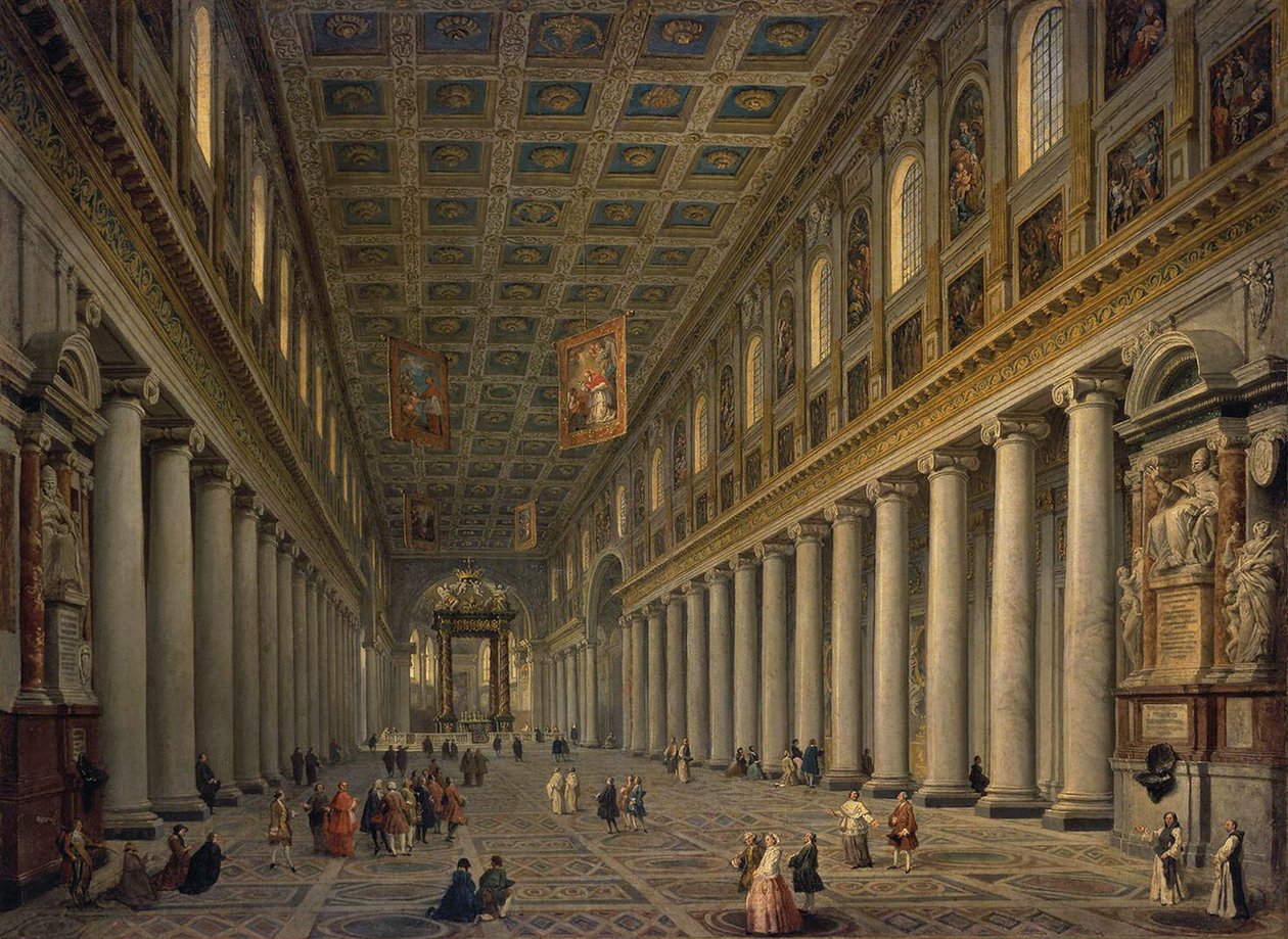 Rooman Santa Maria Maggioren sisustus, 1750-luku. tekijältä Pannini