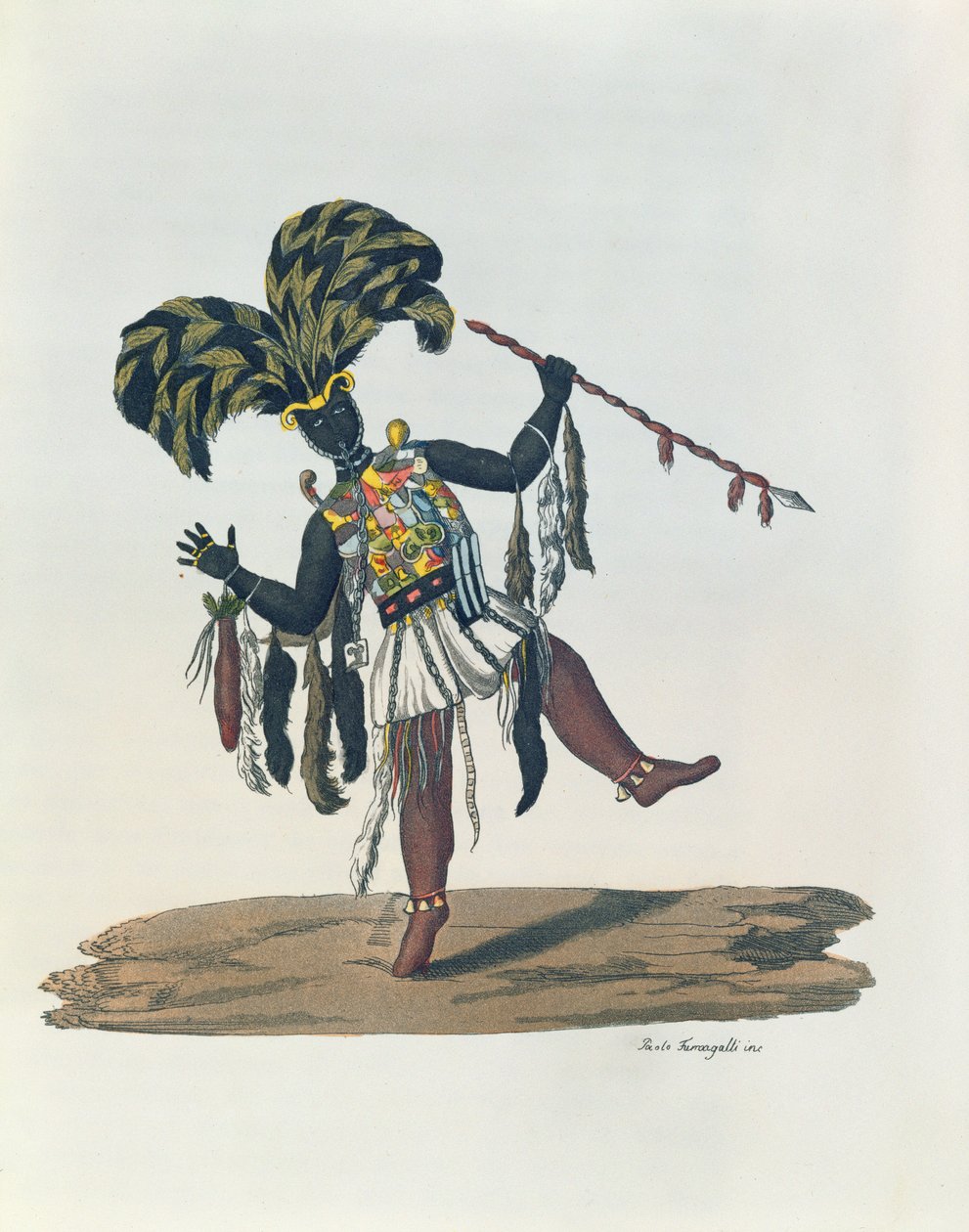 Griot of Senegambia (Senegal), elokuvasta "Le Costume Ancien ou Moderne", n. 1820 tekijältä Paolo Fumagalli