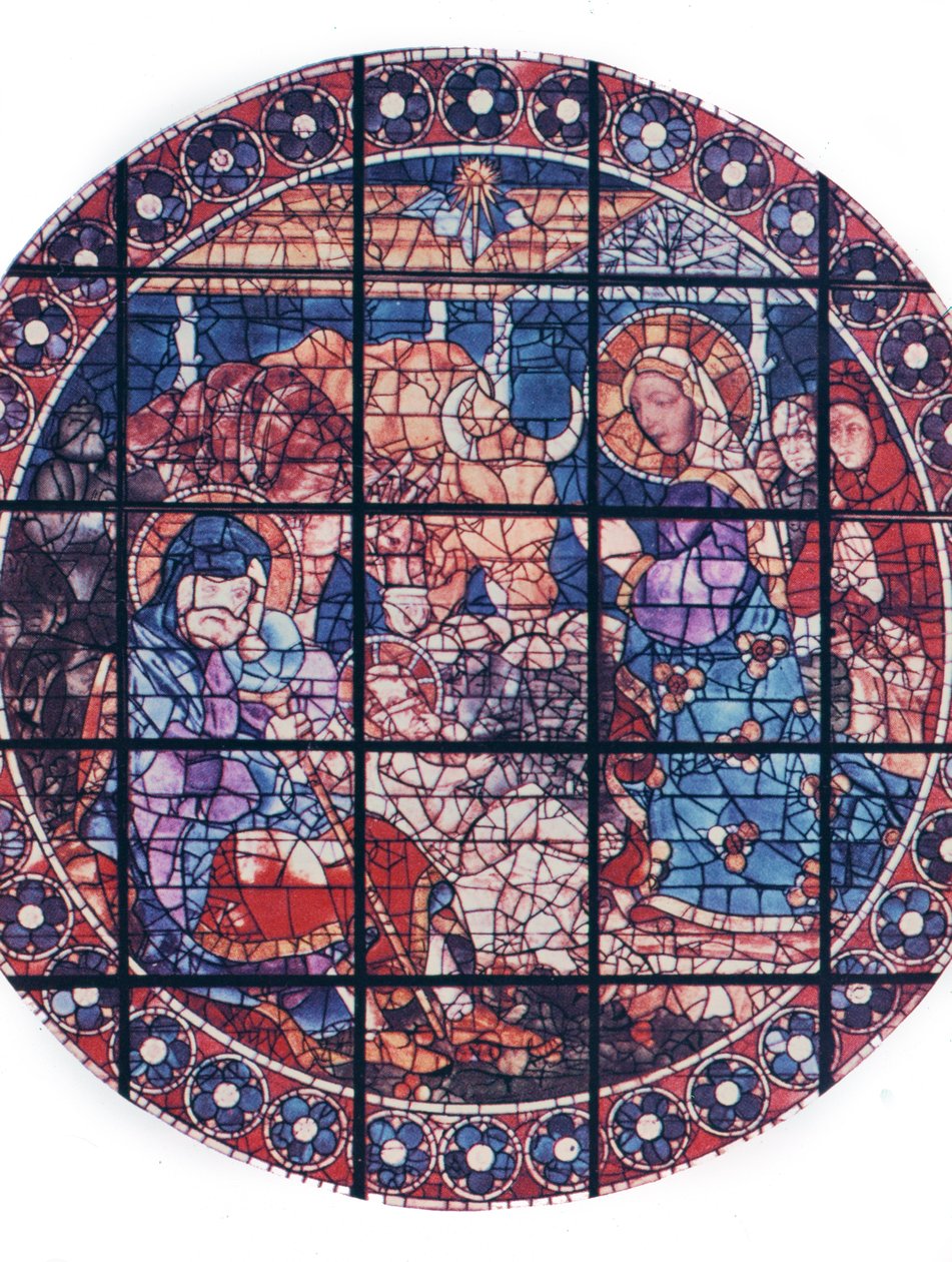 Syntymä, 1400-luku (lasimaalaus) tekijältä Paolo Uccello