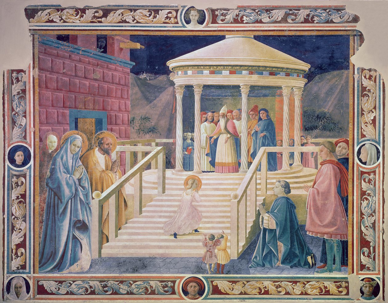 Neitsyt Marian esittäytyminen temppelissä, 1433-34. tekijältä Paolo Uccello
