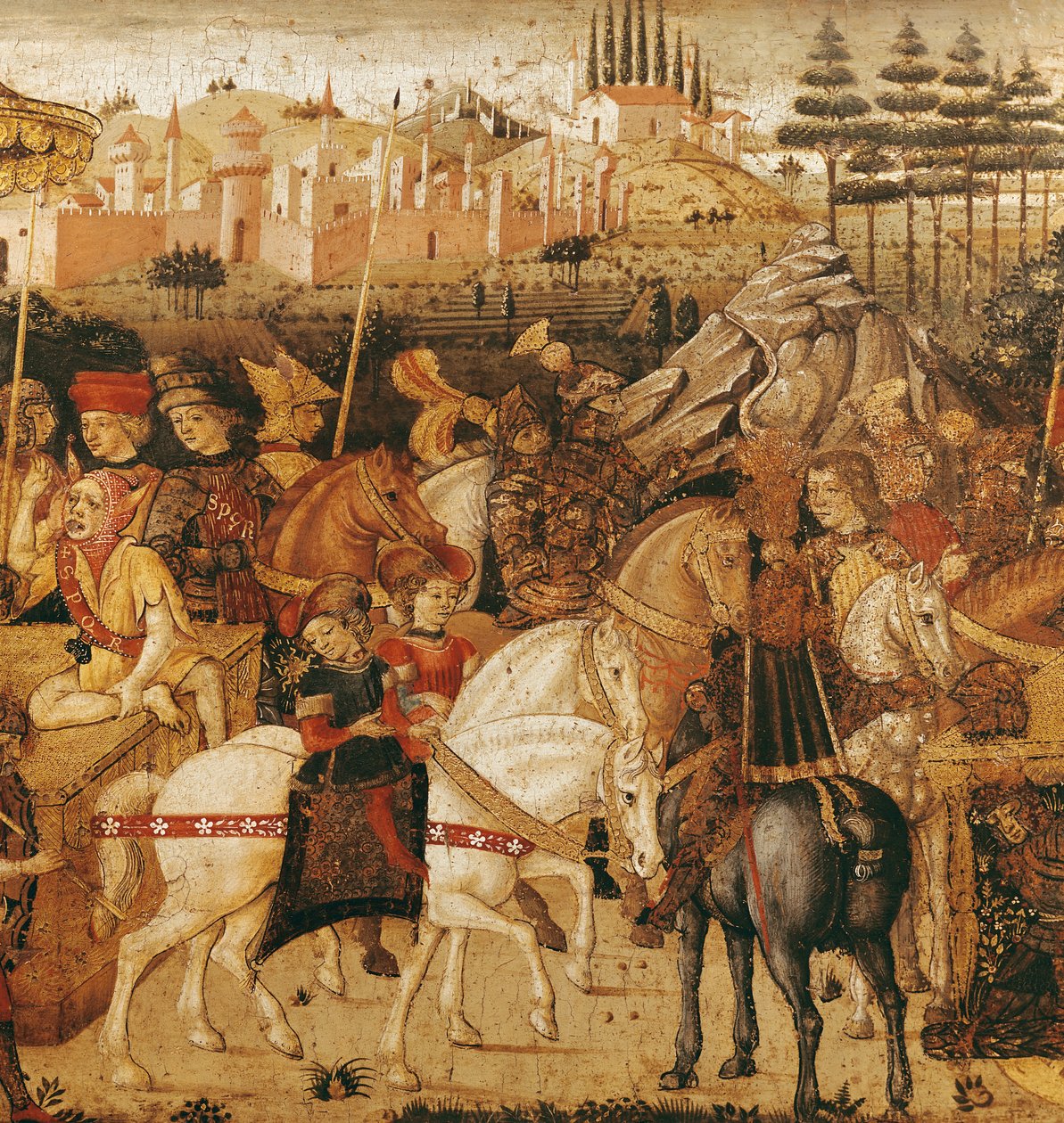 Julius Caesarin voitto (100-44 eKr.) (tempera taulussa) tekijältä Paolo Uccello