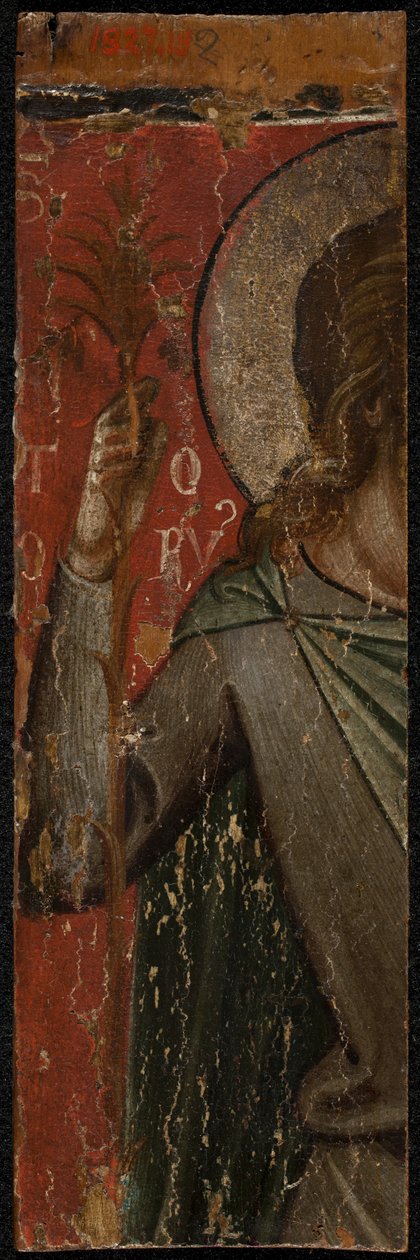 Pyhä Johannes Kastaja (paneelin kääntöpuoli), 1300-luvun puoliväli (tempera taulussa) (katso myös 5242334-37) tekijältä Paolo Veneziano