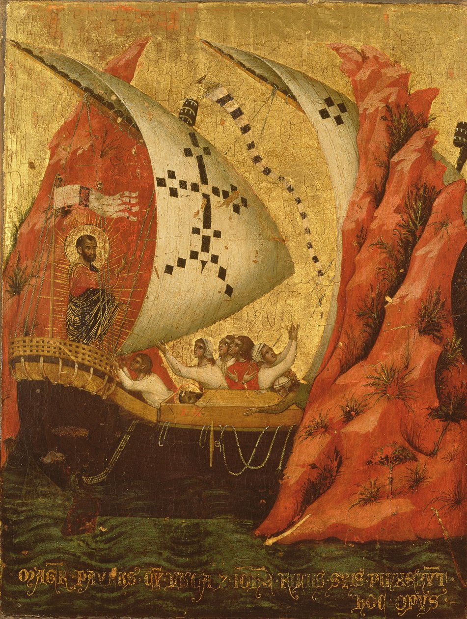 Pyhän Markuksen ilmestys Pala Ferialen paneelista, 1345 (tempera paneelissa) tekijältä Paolo Veneziano