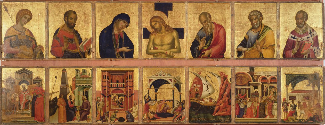 Pala Feriale, 1345 (tempera ja kultalehti paneelissa) tekijältä Paolo Veneziano
