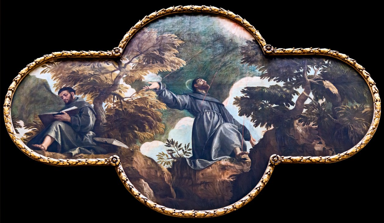Pyhä Franciscus sai stigmatat tekijältä Paolo Veronese