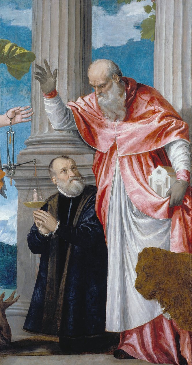 Pyhä Hieronymus ja lahjoittaja tekijältä Paolo Veronese