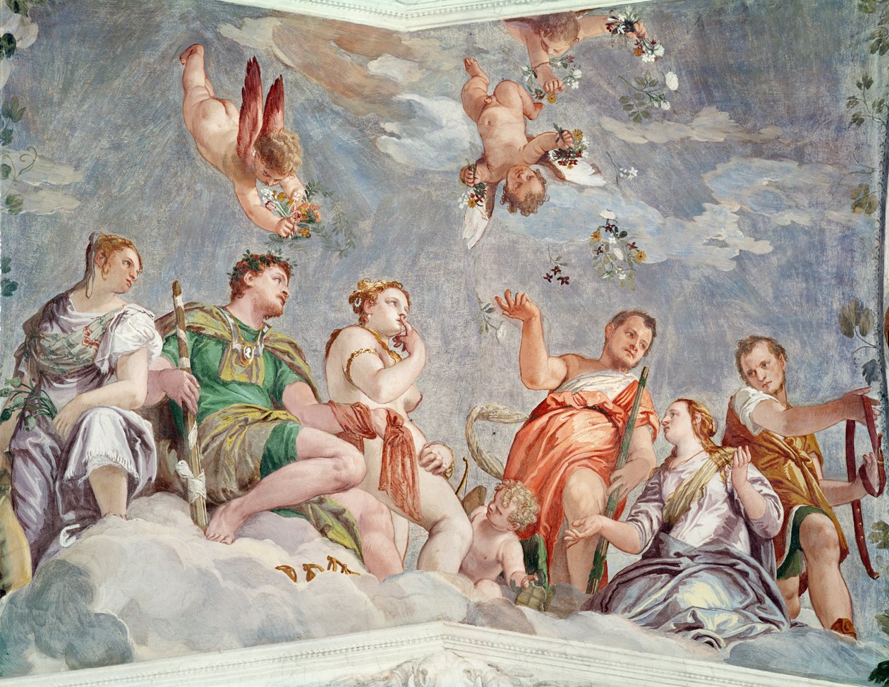 Rakkauden tuomioistuin tai avioliiton hyveet, 1562 tekijältä Paolo Veronese