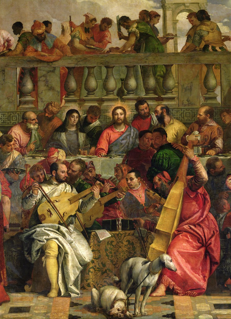 Kaanan hääjuhla, yksityiskohta Kristuksesta ja muusikoista, noin 1562. tekijältä Paolo Veronese