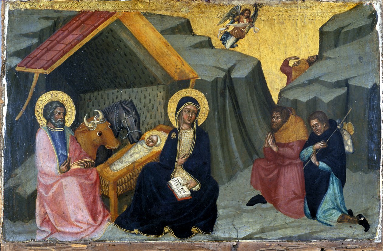 Paimenten palvonta, n. 1400 (tempera puulla) tekijältä Paolo di Giovanni Fei